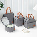 Axyaa Portable Gray Lunch Tote: Insulated Oxford Cooler Bag for Work, School, Picnics