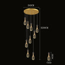 Axyaa Crystal Chandelier Stair Pendant Lamp - Modern Living Room Interior Lighting