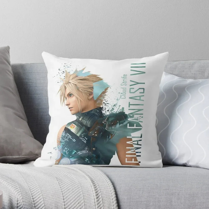 Axyaa Cloud Strife Final Fantasy 7 Throw Pillow Case Home Decor Polyester Pillowcase