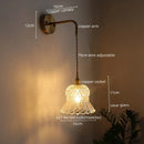 Axyaa Nordic Copper Glass LED Wall Lights Fixture for Balcony Bathroom Bedroom