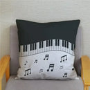 Axyaa Cartoon Sheet Music Printed Cushion Cover for Bedroom and Living Room