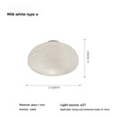 Axyaa Milky White Glass Cocoon Ceiling Light for Home Décor.