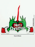 Axyaa Christmas Acrylic Ornaments Green Hands & Red Heart Festive Decor