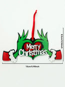 Axyaa Christmas Acrylic Ornaments Green Hands & Red Heart Festive Decor