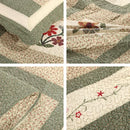 Axyaa Farmhouse Green Floral Quilted Bedspread Set