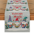 Axyaa Snowflake Fir Table Runner: Washable Indoor Outdoor Dining Cloth