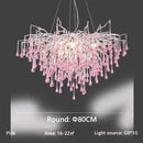 Axyaa Crystal Teardrop Chandelier: Elegant Glass Pendant Lamp for Bedroom Ceiling Lighting