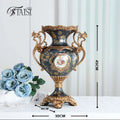 Axyaa European Luxury Double Ear Vase Home Decoration Handicraft Living Room Decor