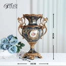 Axyaa European Luxury Double Ear Vase Home Decoration Handicraft Living Room Decor