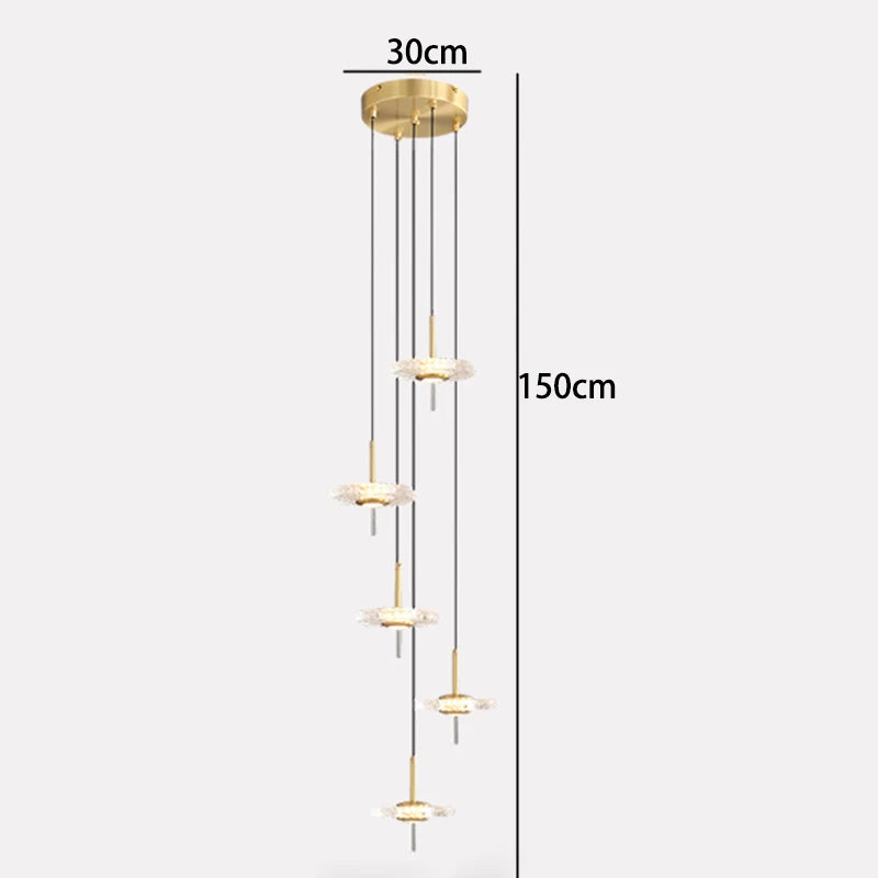 Axyaa Nordic Stair Chandelier Pendant Lights for Living Room and Dining Room