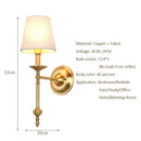 Axyaa Copper Wall Lamp Bedroom Light Simple Living Room Lighting