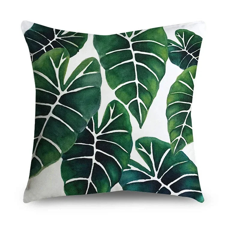 Axyaa Tropical Plant Leaves Pillowcase 45*45cm