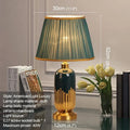 Axyaa Green Ceramic Table Lamp: Modern LED Nordic Desk Light for Home Decor