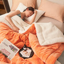 Axyaa Double Layer Milk Fleece Blanket: Cozy Lambswool Design for Autumn Winter
