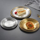 Axyaa Stainless Steel Buffet Plates - Korean Style Durable Shallow Dishes
