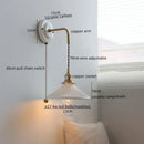 Axyaa Modern Nordic LED Stair Lamp with Pull Switch - Cream Wall Light for Bedroom