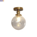 Axyaa Nordic LED Ceiling Light Clear Glass Copper Ceiling Lamp