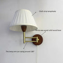 Axyaa Solid Wood Swing Arm Wall Lamp for Bedroom, Living Room, Study - Modern Rope Design
