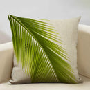 Axyaa Leaf Cushion Cover: Soft Linen Pillowcase 45x45cm