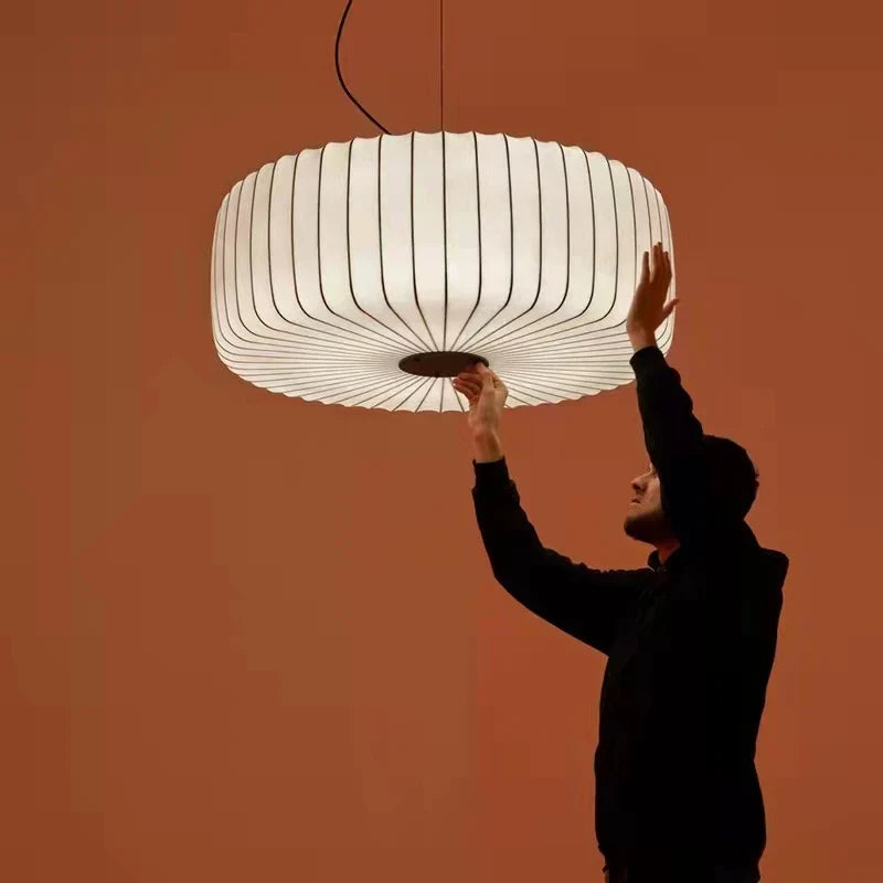 Axyaa White Cloth Pendant Light for Living Room and Restaurant