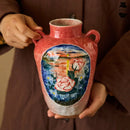 Axyaa Hand-Painted Window Hydroponic Flower Vase for Living Room Entrance