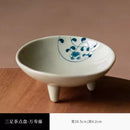 Axyaa Ceramic Tea Tray & High Leg Fruit Tray - New Chinese Style, Retro Dim Sum Design