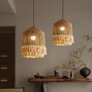 Axyaa Bohemian Hemp Rope Chandelier Pendant Lamp Light