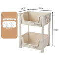Axyaa 3-Tier Rolling Utility Cart: Kitchen Storage Organizer with Lockable Wheels and Multifunction