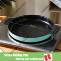 Axyaa Non-Stick Round BBQ Grill Pan - Korean Style Kitchen Accessory