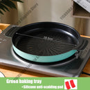 Axyaa Non-Stick Round BBQ Grill Pan - Korean Style Kitchen Accessory