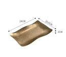 Axyaa Stainless Steel Retro Wave Plate for Dessert, Restaurant, and BBQ