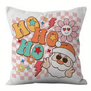 Axyaa Jolly Disco Pillow Covers - Vintage Christmas Pattern for Sofa, Bedroom, Car