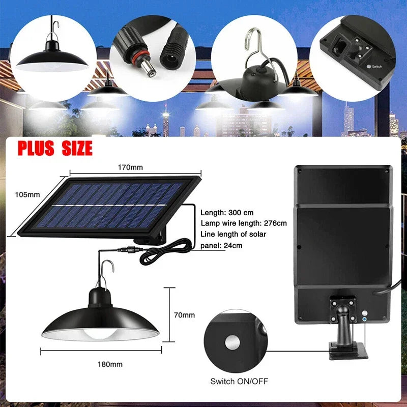 Axyaa Solar Pendant Light: Remote LED Chandelier for Outdoor & Indoor Garden