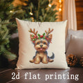 Axyaa Christmas Pet & Winter Pattern Pillow Cover for Sofa Bedroom Car