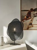 Axyaa Leaf Grid Rattan Screen Floor Lamp, French Designer Style