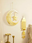 Gold Ramadan Mesh Star & Moon Hanging Ornaments by Axyaa - Eid Mubarak Muslim Decor