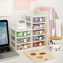 Axyaa Kawaii Plastic Drawer Organizer for Desk Storage & Makeup - Cute Stationery Holder