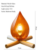 Axyaa Flame Lamp: Retro Bedroom Desk Lamp for Artistic Creative Bedside Lighting