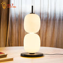 Axyaa Double-head Glass Gourd Table Lamp Marble Base - Modern LED Indoor Lighting