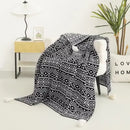 Axyaa Bohemian Knit Sofa Cover & Summer Blanket with Air Conditioning Features