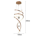 Axyaa Gold Spiral Staircase Chandelier for Dining Living Room Loft, Simple Luxury Hanging Lamps