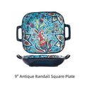 Axyaa Bohemian Ceramic Baking Dish Square with Handles for Pasta and Desserts