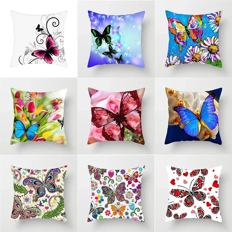 Axyaa Floral Butterfly Pillowcase for Home Decor and Events