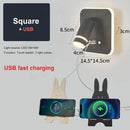 Axyaa USB Interface Dimmable LED Wall Lamp With Switches, Modern Metal Body & Acrylic Lampshade