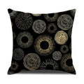 Axyaa Gold Printed Decorative Linen Pillow Cover