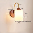 Axyaa Modern Wood Glass LED Wall Light for Living Room Bedroom Balcony