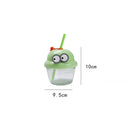 Axyaa Kawaii Glass Water Bottle Cute Mini Tumbler with Straw for Kids Girl