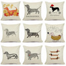 Axyaa Christmas Sausage Style Cushion Cover | Festive Dog Decorative Pillow Cover 45x45cm