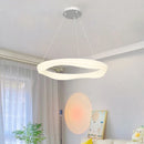 Axyaa White Ring LED Pendant Chandelier for Modern Home Decor and Indoor Lighting