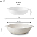Axyaa Stone Pattern Ceramic Double Ear Soup Noodle Salad Bowl -  Brand Specific